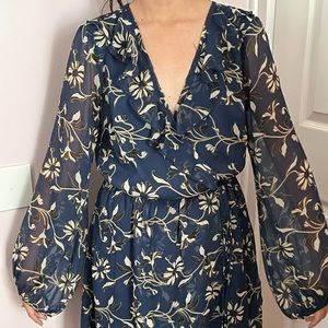 Blue Flowy Flower Dress